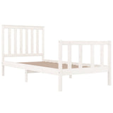 Bed Frame without Mattress White Solid Wood Small Single 3103869
