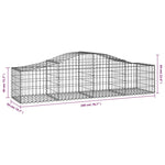 Arched Gabion Baskets 2 pcs 200x50x40/60 cm Galvanised Iron 3145577
