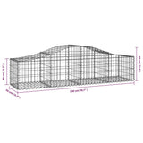 Arched Gabion Baskets 7 pcs 200x50x40/60 cm Galvanised Iron 3145582