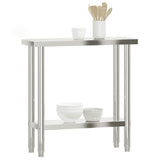 Kitchen Work Table 82.5x30x85 cm Stainless Steel 376451