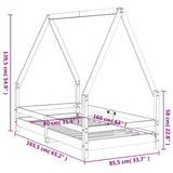 Kids Bed Frame Black 80x160 cm Solid Wood Pine 834491