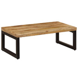 Coffee Table 100x50x35 cm Solid Mango Wood and Steel 247337