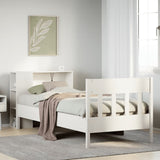 Bookcase Bed without Mattress White 75x190 cm Small Single Solid Wood Pine 3323207