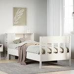 Bookcase Bed without Mattress White 90x200cm Solid Wood Pine 3323201