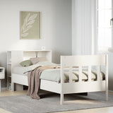 Bookcase Bed without Mattress White 90x200cm Solid Wood Pine 3323201