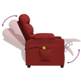 Massage Chair Wine Red Fabric 348085