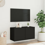 ZNTS TV Cabinet Wall-mounted Black 80x30x41 cm 836954