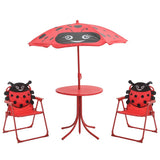 Patio Furniture Red Steel Compact Foldable Kids' Garden Set 41842