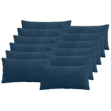 Cushion Cover 12 pcs ALMELO Navy Blue 40 x 80 cm Corduroy 914631