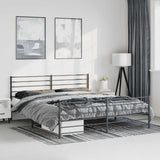 Metal Bed Frame without Mattress with Footboard Black 183x213cm 352342