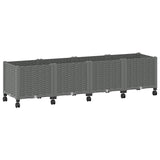 Garden Planter with Wheels Light Grey 160 x 40 x 48 cm PP 3423136