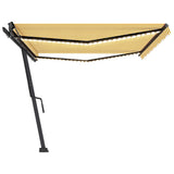 Manual Retractable Awning with LED 500x350 cm Yellow and White 3069863