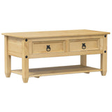 Coffee Table with Drawers Corona 100x48x45 cm Solid Wood Pine 4002773