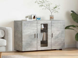 Wooden Cabinet with Storage Concrete Grey 88.5 x 30.5 x 73 cm 880304