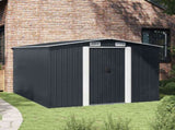 Garden Shed Anthracite Galvanised Steel Large Sliding Components 143342