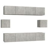 6 Piece TV Cabinet Set Concrete Grey Engineered Wood 3114361