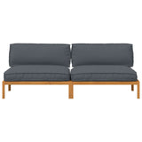 Sofa Set Plain Anthracite 240 x 80 x 69 cm Solid Acacia Wood 3418216