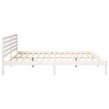 Bed Frame with Headboard White 180 x 220 cm Solid Pine Wood 872339