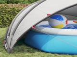 Pool Dome Folding Manual Grey and Orange 500 x 500 x 236 cm 42001123
