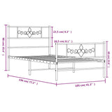 Metal Bed Frame without Mattress with Footboard Black 100x190cm 355279
