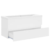 Sink Cabinet with Built-in Basin White Engineered Wood 3071567