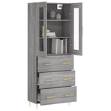 Highboard Grey Sonoma 69.5x34x180 cm Engineered Wood 3198399