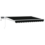 Manual Retractable Awning with LEDs Black and White 3.5 x 2.5 m 3419277