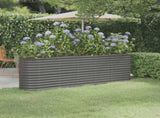 Garden Raised Bed Galvanised Steel 224x40x68 cm Grey 318899