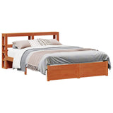 Bed Frame with Headboard Wax Brown 120 x 200 cm Solid Pine Wood 3422715