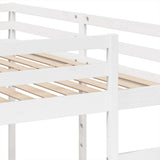 Triple Bunk Bed Frame White 200x200/80x200 cm Solid Wood Pine 3308584