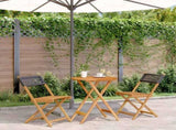 Bistro Set Black Solid acacia wood and PE rattan 3-Piece Set 3281742