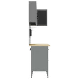 Work Cabinet Set with Drawer with Shelf 12 pcs Black and Grey 3321506