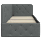 Corner Bed Frame with Headboard Dark Grey 80 x 200 cm Fabric 42016480