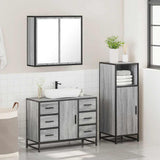 3 Piece Bathroom Furniture Set Grey Sonoma Engineered Wood 3300963