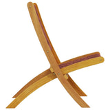 Folding Garden Chairs 2 pcs Red Solid Wood Acacia and Fabric 366511