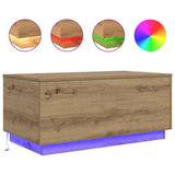 Coffee Table with LED Lights Artisan Oak 90x50x40 cm 857723