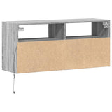 TV Wall Cabinet with LED Lights Grey Sonoma 100x31x45 cm 852339