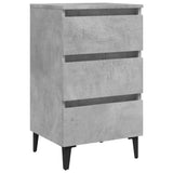 Bed Cabinet with Metal Legs Concrete Grey 40x35x69 cm 805913