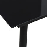 Dining Set Black Cotton rope, powder-coated steel, tempered glass 3058277