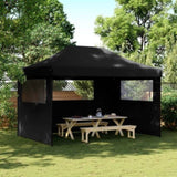 Foldable Party Tent Pop-Up with 3 Sidewalls Black 4005022