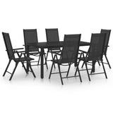 Dining Set Black Powder-coated aluminium, Textilene, WPC Standard 3070650