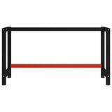 ZNTS Work Bench Frame Metal 150x57x79 cm Black and Red 147929