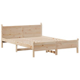 Bed Frame without Mattress 150x200 cm King Size Solid Wood Pine 855588