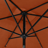 313791 Garden Parasol with LEDs and Steel Pole Terracotta 2x3 m