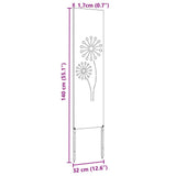Garden Privacy Screen Black 32 x 140 cm Cold-rolled steel 876231