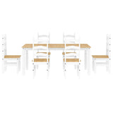 7 Piece Dining Set PANAMA White Solid Wood Pine 3345214