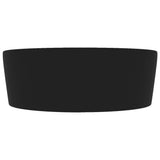 Luxury Wash Basin with Overflow Matt Black 36x13 cm Ceramic 147041