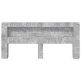 Headboard Cabinet with Storage Concrete Grey Engineered Wood 8001303
