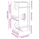 Cat House White 43x43x90 cm Solid Wood Pine 859299