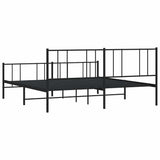 Metal Bed Frame without Mattress with Footboard Black 183x213cm 352503